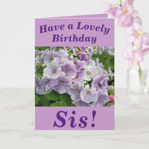 Lovely Pink Floral Birthday Card for Sis