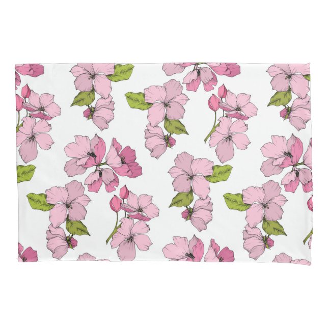 Lovely pink floral cute colours Boho beautiful Pillowcase (Front)