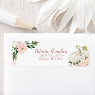 Lovely Pink Floral White Pumpkin Fall Baby Shower 