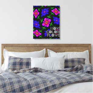 Lovely Pink Flowers Pattern Canvas Print