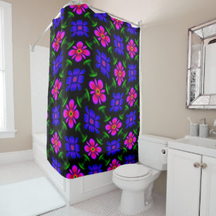 Lovely Pink Flowers Pattern Shower Curtain