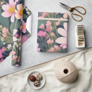Lovely pink flowers Wrapping Paper