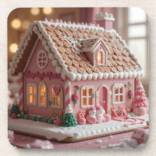 lovely pink gingerbread coaster