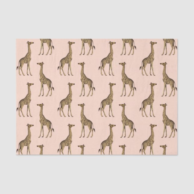 Lovely Pink Giraffe  Tissue Paper (Front)