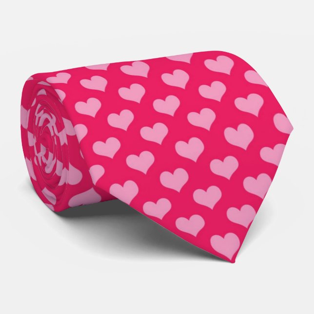 Lovely pink Hearts Tie (Rolled)