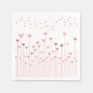 Lovely Pink Hearts Valentine's Day   Napkin