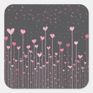 Lovely Pink Hearts Valentine's Day Sticker Seal