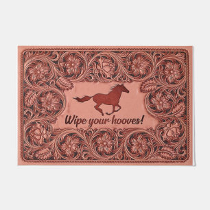 Lovely Pink Horse Doormat, Wipe Your Hooves Doormat