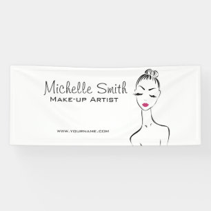 Lovely pink lips make up artist branding banner