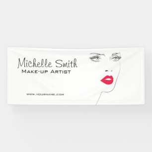Lovely pink lips make up artist branding banner