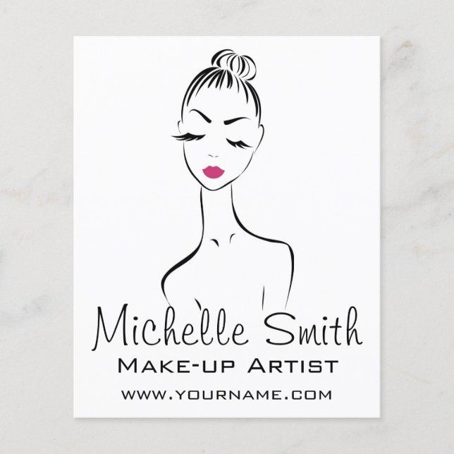 Lovely pink lips make up artist  branding flyer (Front)