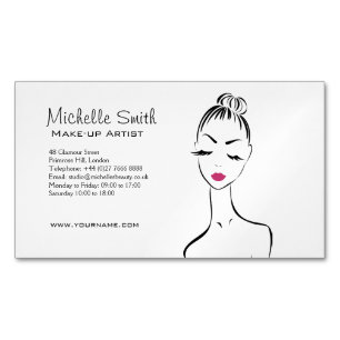 Lovely pink lips make up artist  branding 	Magnetic business card