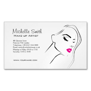 Lovely pink lips make up artist  branding 	Magnetic business card