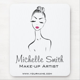 Lovely pink lips make up artist  branding mouse mat