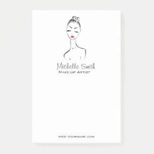 Lovely pink lips make up artist  branding post-it notes