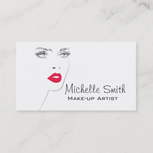 Lovely pink lips make up artist business card