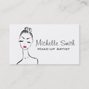 Lovely pink lips make up artist business card