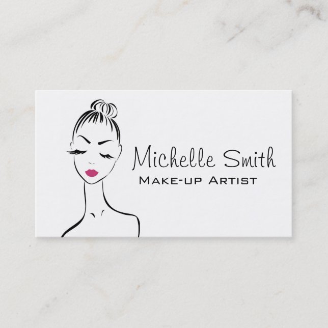 Lovely pink lips make up artist business card (Front)