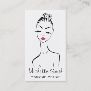 Lovely pink lips make up artist business card