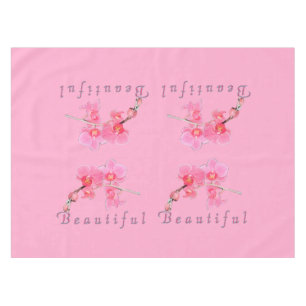 lovely pink orchid flowers pink table cloth