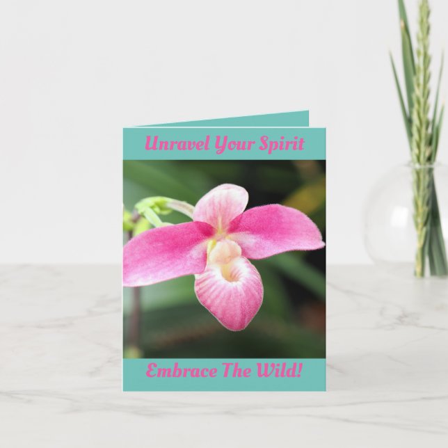 Lovely Pink Orchid Note Card (Front)