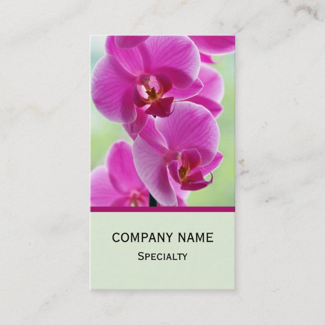 Lovely Pink Orchids Business Card (Front)