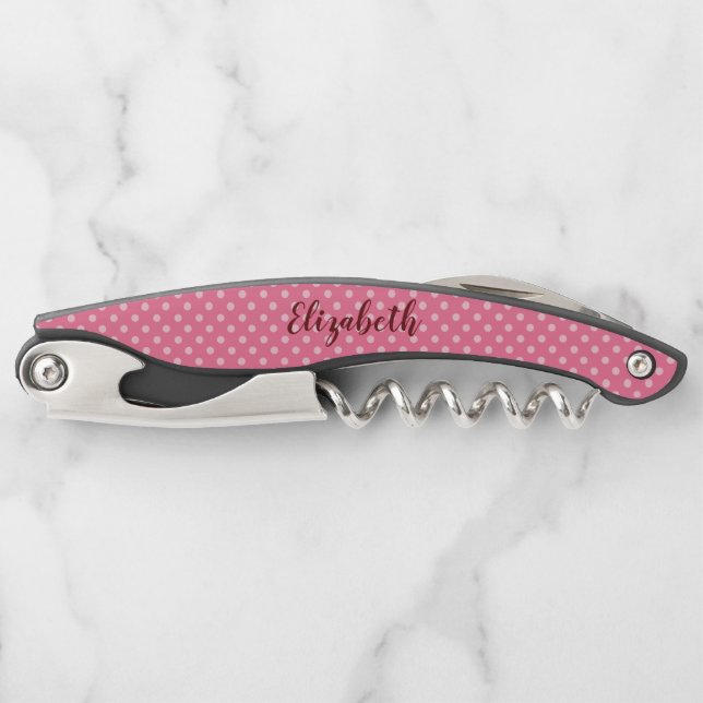 Lovely Pink polka dots Corkscrew (Front)