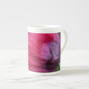 Lovely Pink & Purple Poppy Bone China Mug