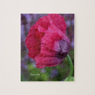 Lovely PInk & Purple Poppy Flower Jigsaw Puzzle