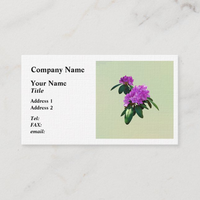 Lovely Pink Rhododendrons Business Card (Front)