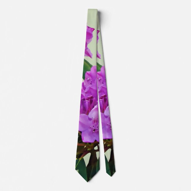 Lovely Pink Rhododendrons Tie (Front)