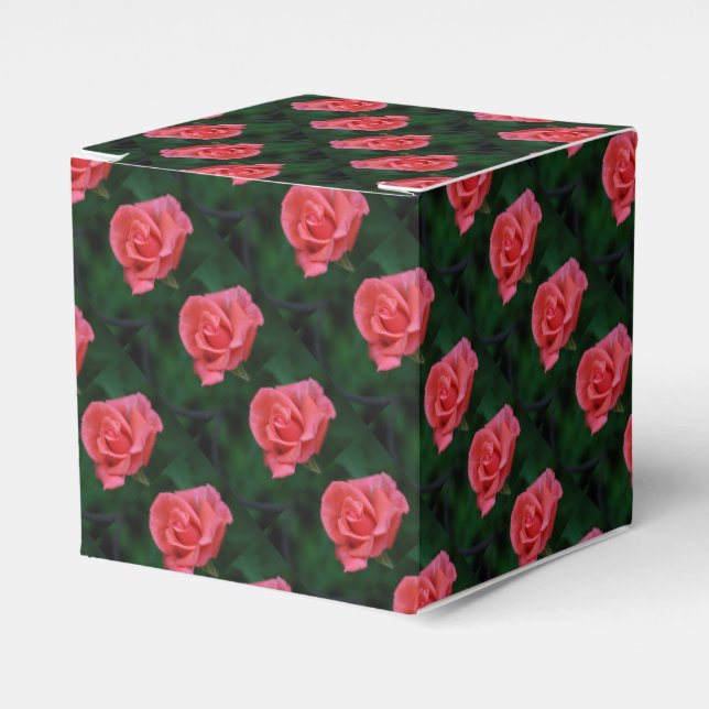 Lovely Pink Rose Favour Box (Front Side)