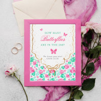 Lovely Pink Rose Floral Golden Bow Baby shower