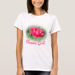 Lovely pink rose flower girl T-shirt