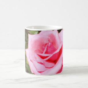 lovely pink rose flower with sweet hearts coffee mug