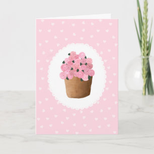 Lovely Pink Roses Flowers Happy Valentine's Day Card