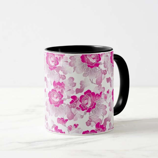 Lovely Pink Roses in a Garden-Inspired Floral Mug (Front Right)