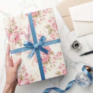 Lovely Pink Roses Wrapping Paper