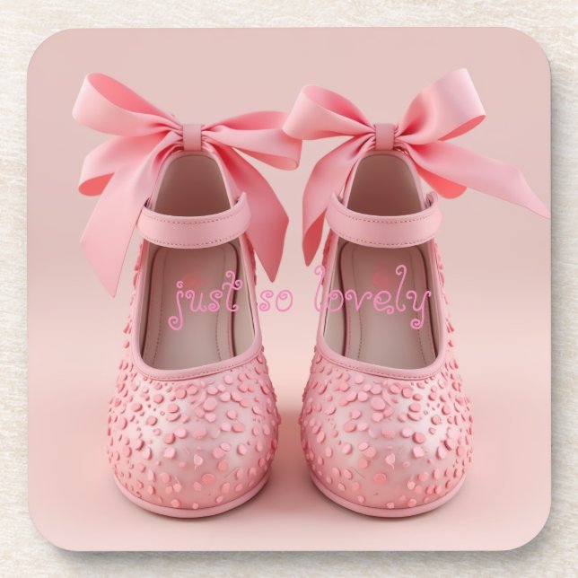 lovely pink shoes coaster (Front)