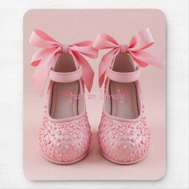 lovely pink shoes mouse mat (Front)
