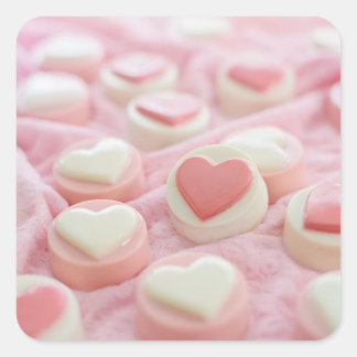 lovely pink  square sticker