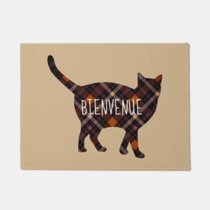 Lovely plaid cat -  Bienvenue Doormat