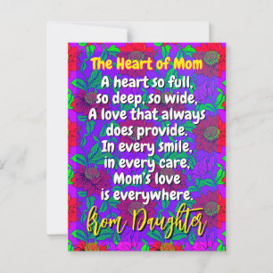 Lovely Poem for My Mum   Custom Floral Postcard