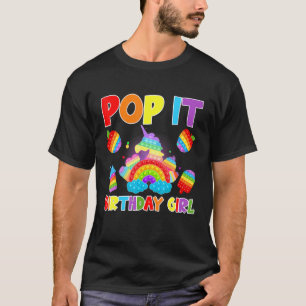 Lovely Pop It Birthday Girl Pop It Fidget Toys Bir T-Shirt