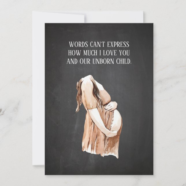 Lovely Pregnancy Wife Gift With Romantic Quote Holiday Card (Front)