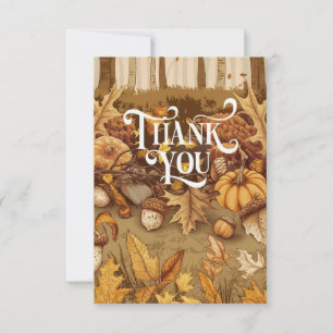 Lovely Pretty Autumn Fall Thank You Card