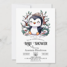 Lovely Pretty Penguin Baby Shower
