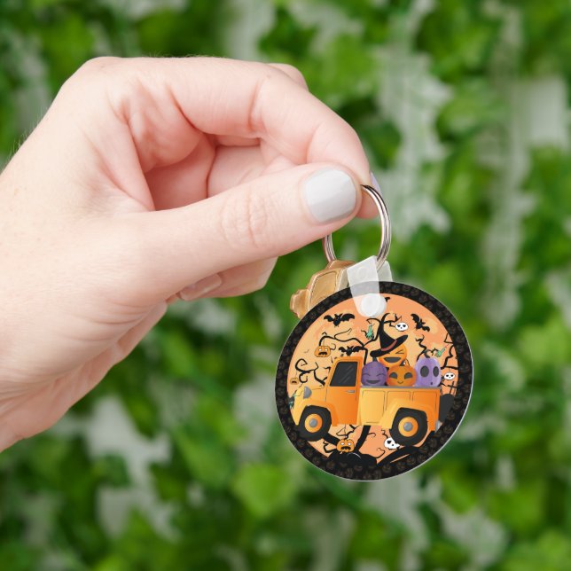 Lovely Pumpkin Halloween Key Ring (Hand)
