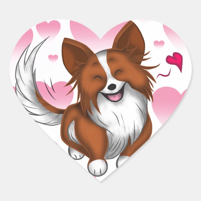 Lovely Puppy Heart Sticker (Front)