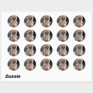 Lovely puppy round stickers